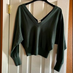 Olive Green Crop Top Sweater